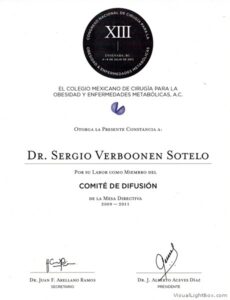 Committee appointment document from the Mexican College for Surgery of Obesity and Metabolic Diseases.